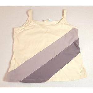 ProSpirit Womens Tank Top XXL Colorblock Stripes Purple Y2K Vtg Streetwear 2000s